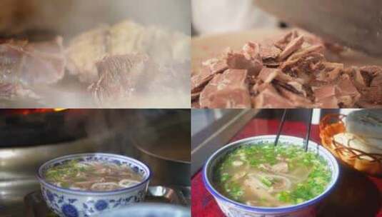 甘肃美食羊肉泡馍高清在线视频素材下载