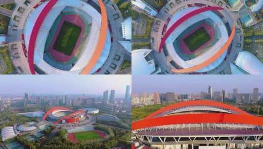 南京_南京奥林匹克体育中心航拍001高清在线视频素材下载