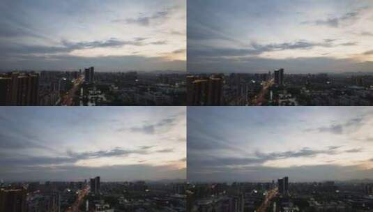夜幕降临的杭州下沙高清在线视频素材下载