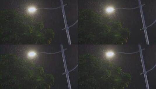 雨天城市路灯高清在线视频素材下载