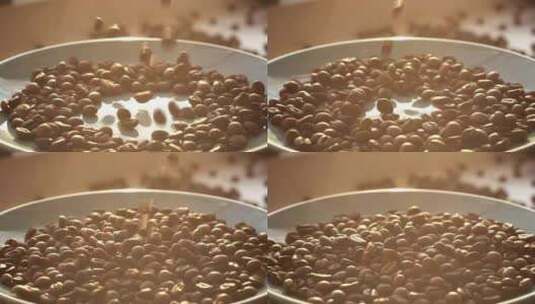 烤咖啡豆特写高清在线视频素材下载