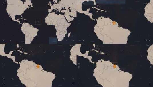 苏里南Hud新闻地图高清在线视频素材下载