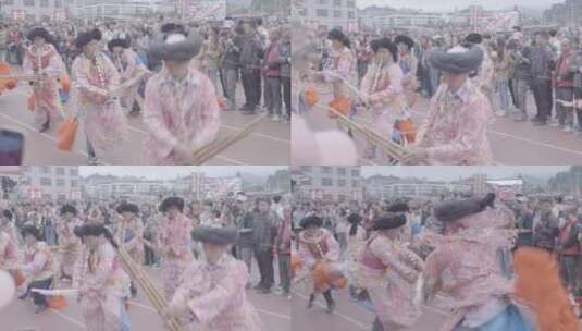 贵州村超少数民族芦笙舞高清在线视频素材下载