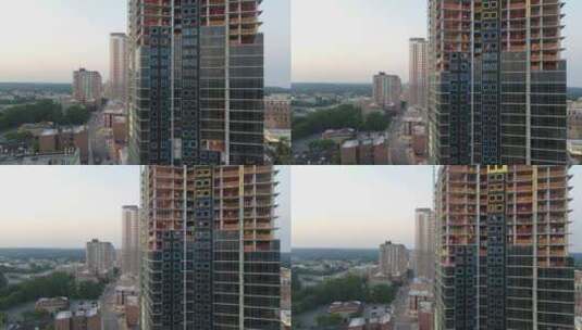 新罗谢尔正在建设的高层建筑高清在线视频素材下载