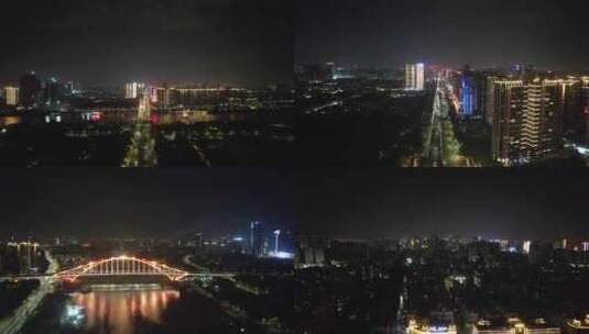 合集广东佛山城市夜景灯光航拍高清在线视频素材下载