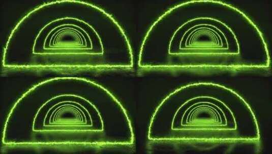 环状绿色霓虹灯电影隧道高清在线视频素材下载