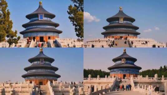 北京天坛祈年殿 延时拍摄高清在线视频素材下载