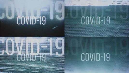 “covid-19”在破裂的屏幕上闪烁高清在线视频素材下载