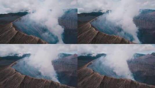 火山，火山口，火山，蒸汽高清在线视频素材下载