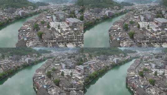 航拍贵州镇远古城高清在线视频素材下载