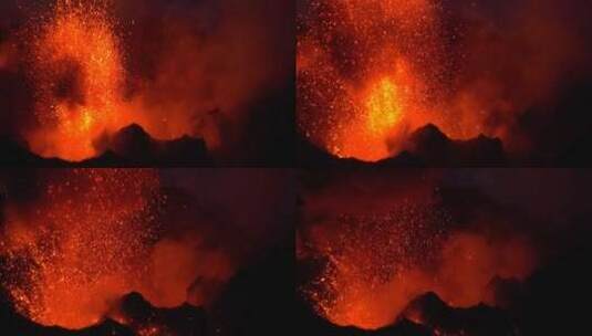 火山，火山，斯特龙博利，岩浆高清在线视频素材下载