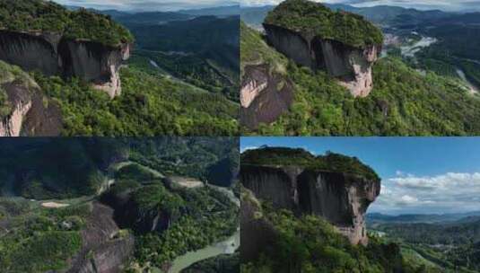 【4K】武夷山九曲溪天游峰大王峰景区航拍高清在线视频素材下载