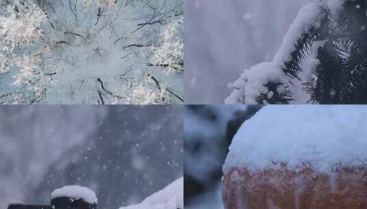 大自然中大雪纷飞高清在线视频素材下载