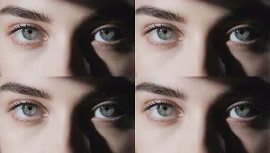 女性眼睛微距特写高清在线视频素材下载