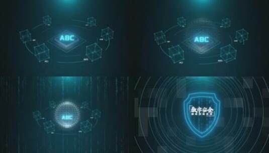 科技数据模块模板高清AE视频素材下载