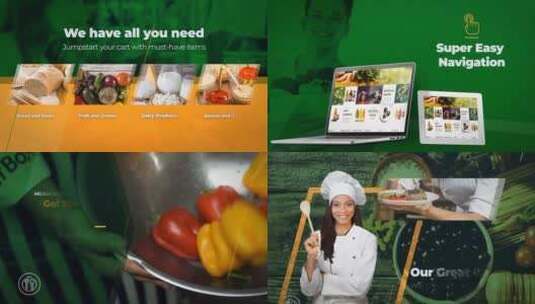 时尚简约食物烹饪综艺片场片头AE模板高清AE视频素材下载