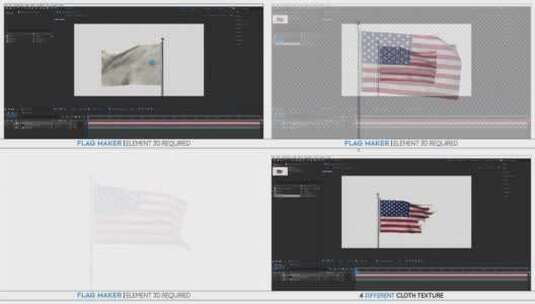 国旗制造商展示各国国旗商品展示AE模板高清AE视频素材下载