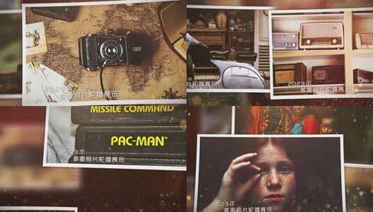 红色复古回顾党政党建多图文照片展示高清AE视频素材下载