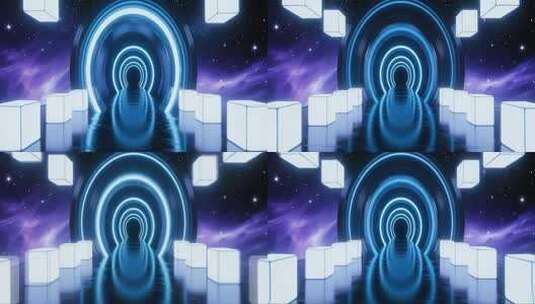 科幻风格光影隧道空间高清在线视频素材下载