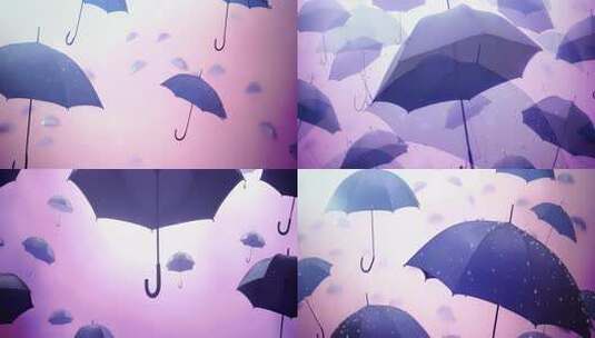 悬浮空中的雨伞特效素材高清在线视频素材下载