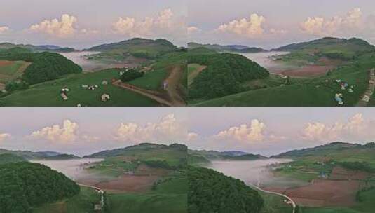 山间草原露营全景高清在线视频素材下载