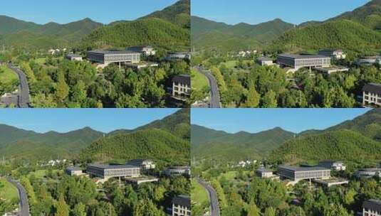 湖州安吉余村风光 大山间的度假酒店高清在线视频素材下载