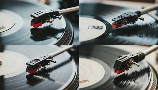 黑胶唱片唱片机特写高清在线视频素材下载