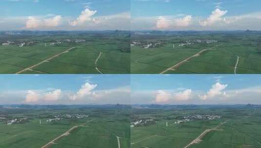 航拍乡村田野全景素材高清在线视频素材下载