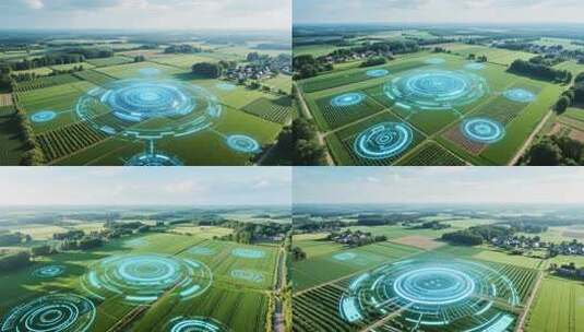 田野上空科技感光影特效高清在线视频素材下载