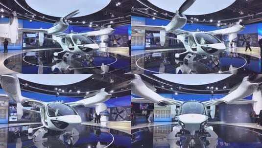 上海第八届 进博会私人飞机展高清在线视频素材下载