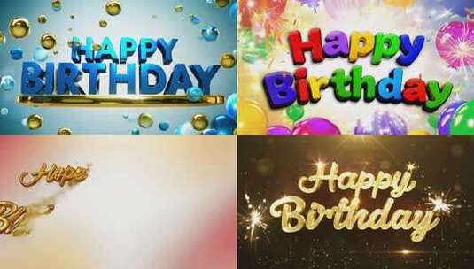 生日快乐特效文字高清在线视频素材下载