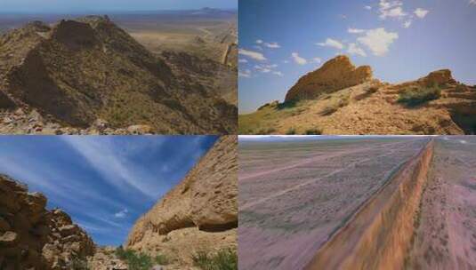 宁夏明长城遗址高清在线视频素材下载