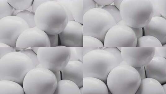 白色柔软的弹性球体三维渲染高清在线视频素材下载
