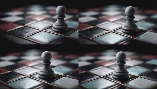 棋盘上的一颗棋子象征策略与决策高清在线视频素材下载