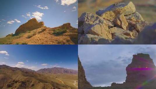 宁夏明长城遗址2高清在线视频素材下载