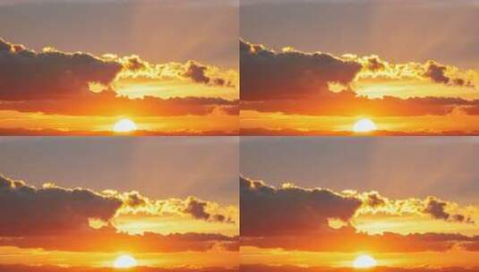 日出日落朝霞晚霞黄昏夕阳金色阳光穿透云层高清在线视频素材下载
