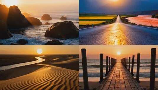 日出日落延时合集高清在线视频素材下载