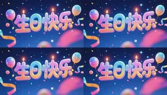 生日快乐主题粒子光效素材高清在线视频素材下载