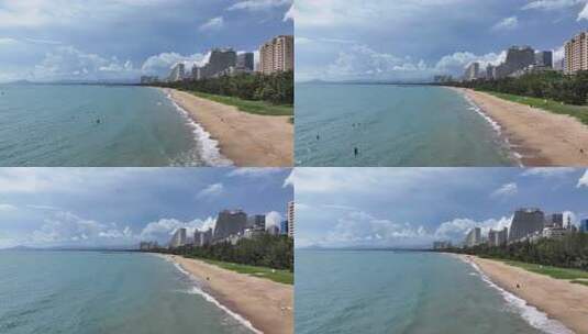 航拍海南三亚湾高清在线视频素材下载
