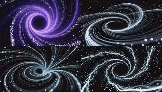 抽象深邃线条粒子流动空灵旋涡意象视频素材高清在线视频素材下载