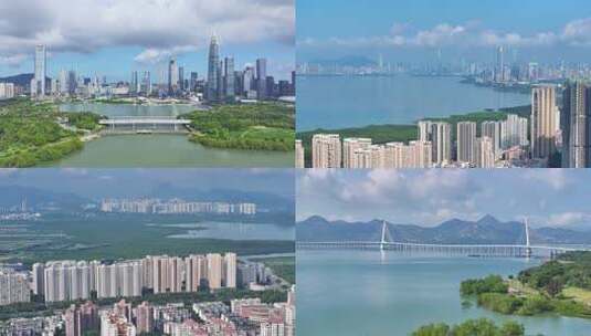 深圳南山CBD城市航拍合集高清在线视频素材下载