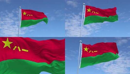 蓝天下陆军军旗高清在线视频素材下载