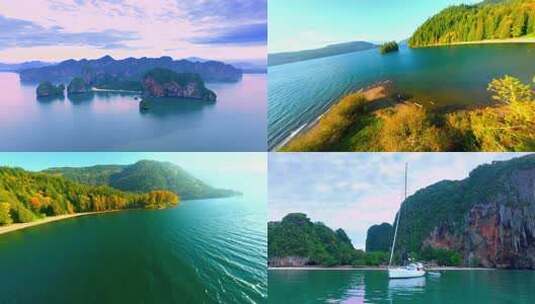 海岛自然风光航拍高清在线视频素材下载