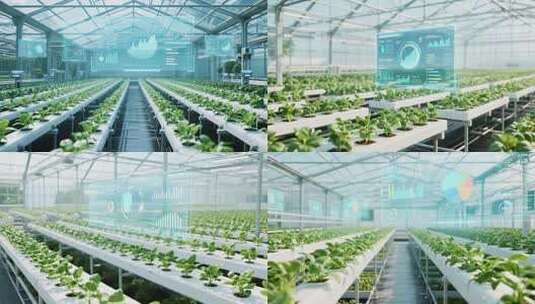 温室大棚蔬菜种植科技画面高清在线视频素材下载