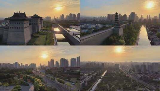 清晨的大同古城【13组镜头】高清在线视频素材下载