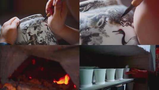 景德镇空镜 瓷器 烧窑 传统手工艺 匠人高清在线视频素材下载