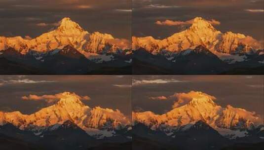 日照金山雪山之巅励志震撼史诗风光视频高清在线视频素材下载