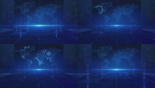 科技感世界地图背景画面高清在线视频素材下载