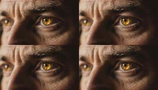 男性眼睛微距特写高清在线视频素材下载