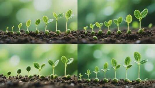 幼苗生长过程微距画面高清在线视频素材下载